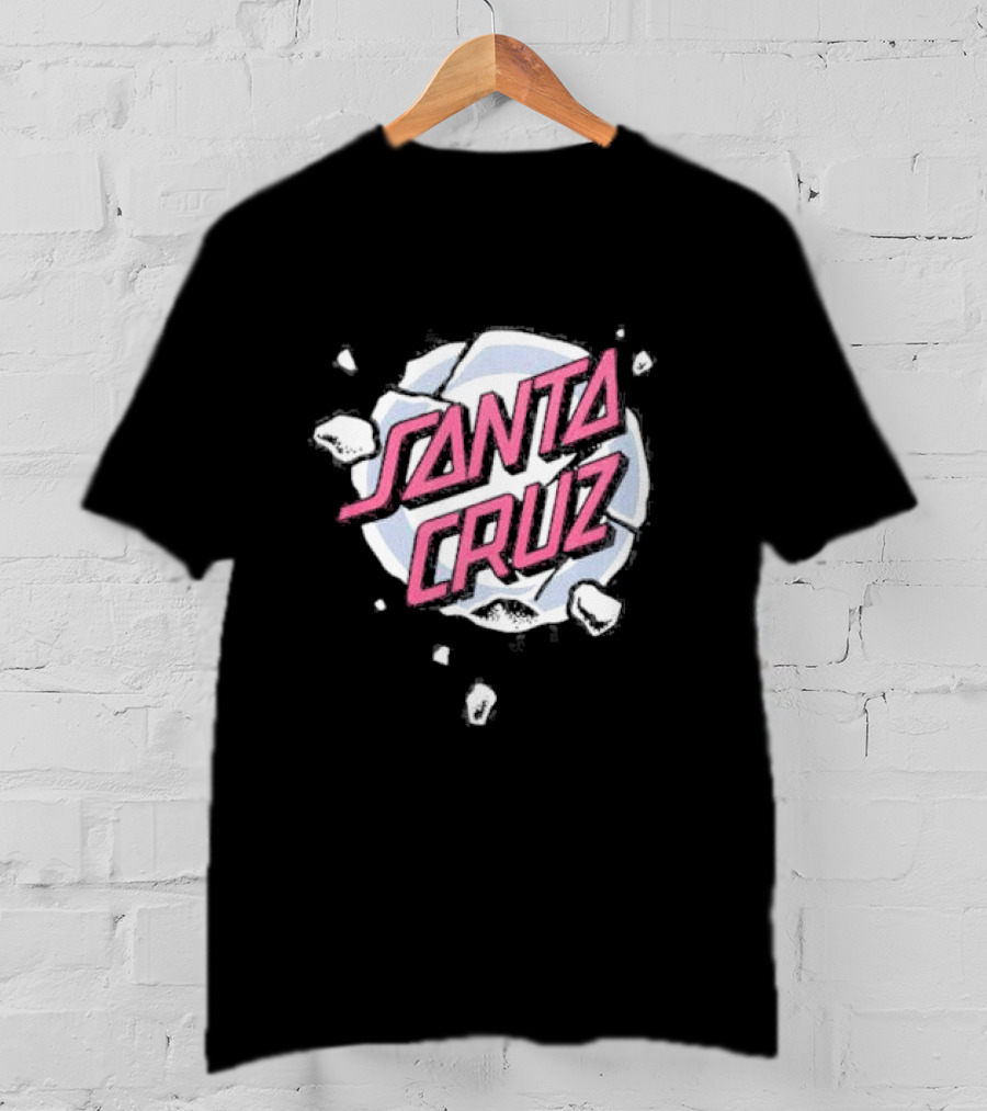 Santa Cruz Roskopp Shattered Pink And White T-Shirt