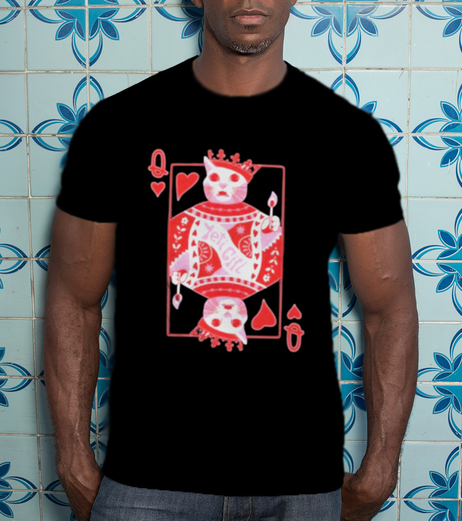 Yeti The Abominable Queen Of My Heart Playing Card Cat King T-Shirt