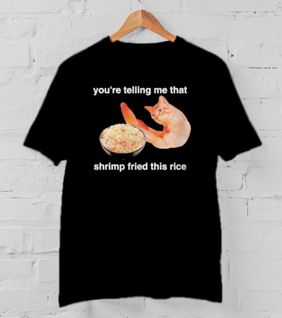 You're Telling Me That Shrimp Fried This Rice With Cat Meme T-Shirt