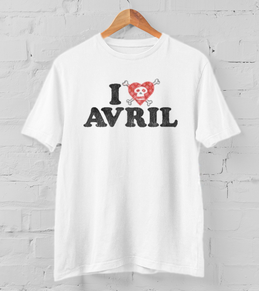 I Heart Avril Skull Red Checkered Punk T-Shirt