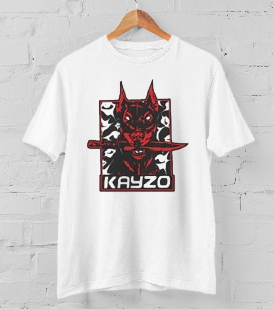 Kayzo Knife Dog Logo With Red And Black T-Shirt