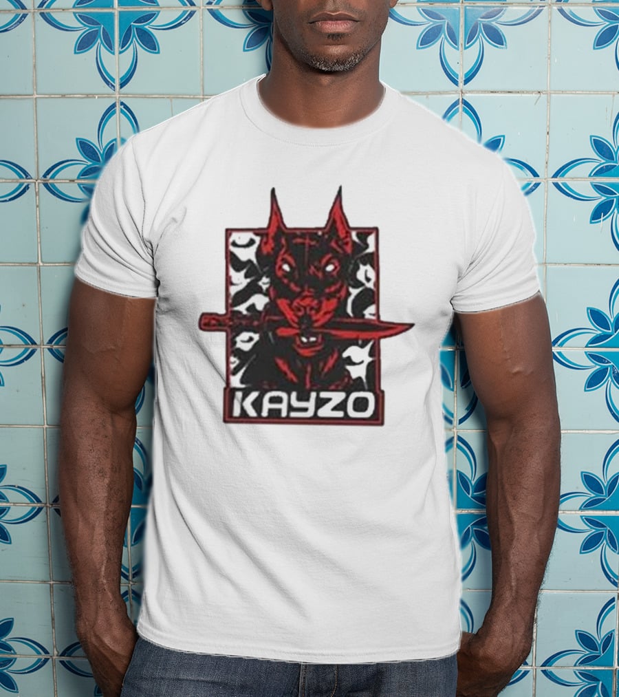 Kayzo Knife Dog Logo With Red And Black T-Shirt