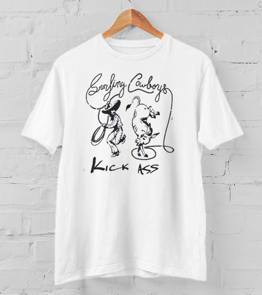 Surfing Cowboys Kick Ass Malibu California T-Shirt