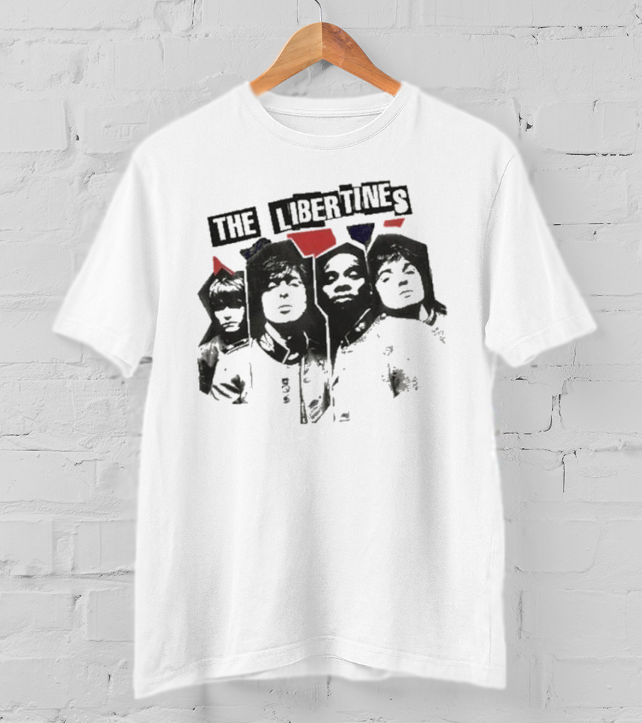 The Libertines Band Portrait RIP Flag Xerox T-Shirt