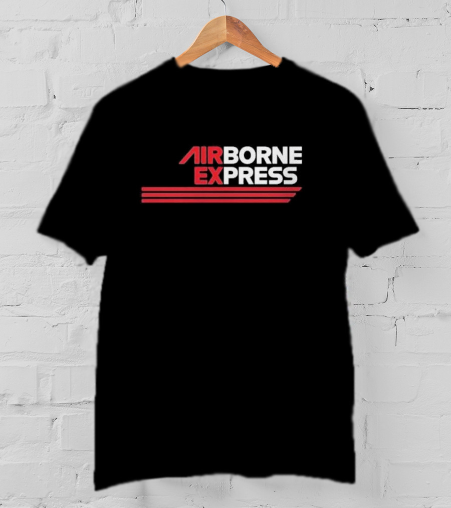 Airborne Express Airlines Retro Logo Red Stripes T-Shirt