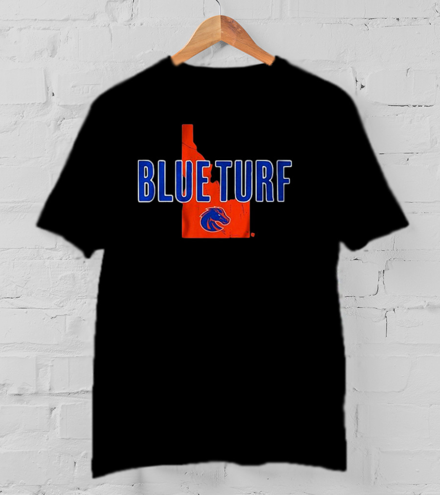 Boise State Blue Turf Idaho Map Bronco T-Shirt
