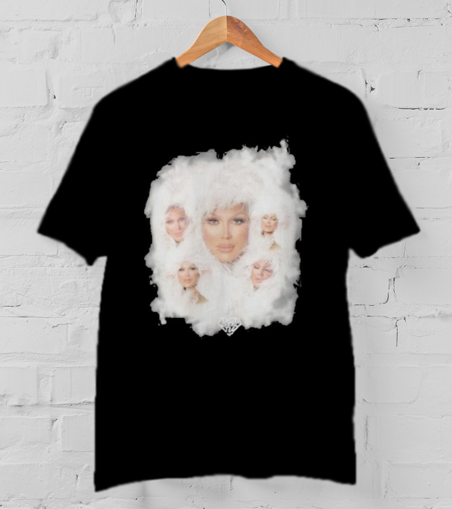 Drag Queen Crystal Envy Photo Collage Feathery Portrait Compilation T-Shirt