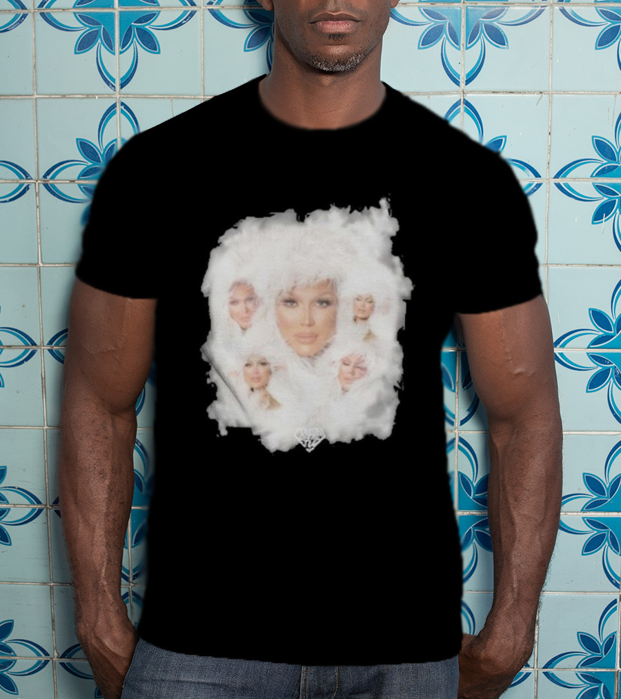 Drag Queen Crystal Envy Photo Collage Feathery Portrait Compilation T-Shirt