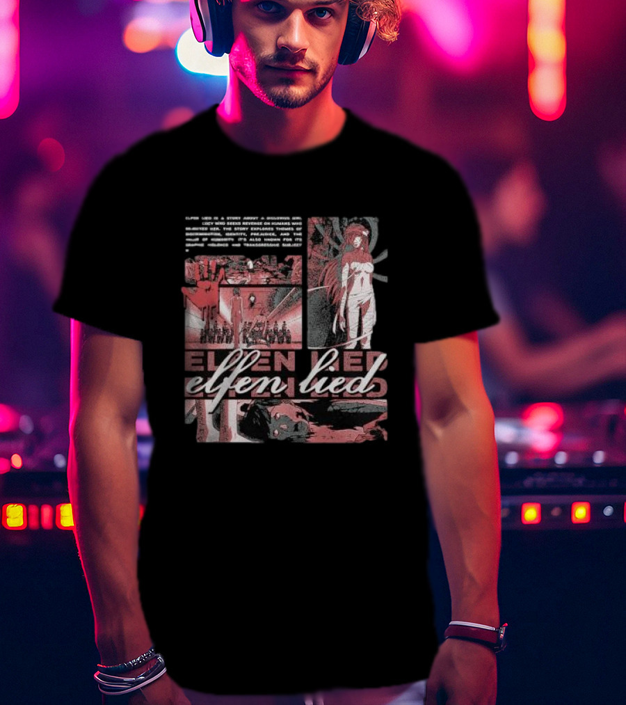 Elfen Lied Story And Imagery With Elfen Lied Text And Visual Elements T-Shirt