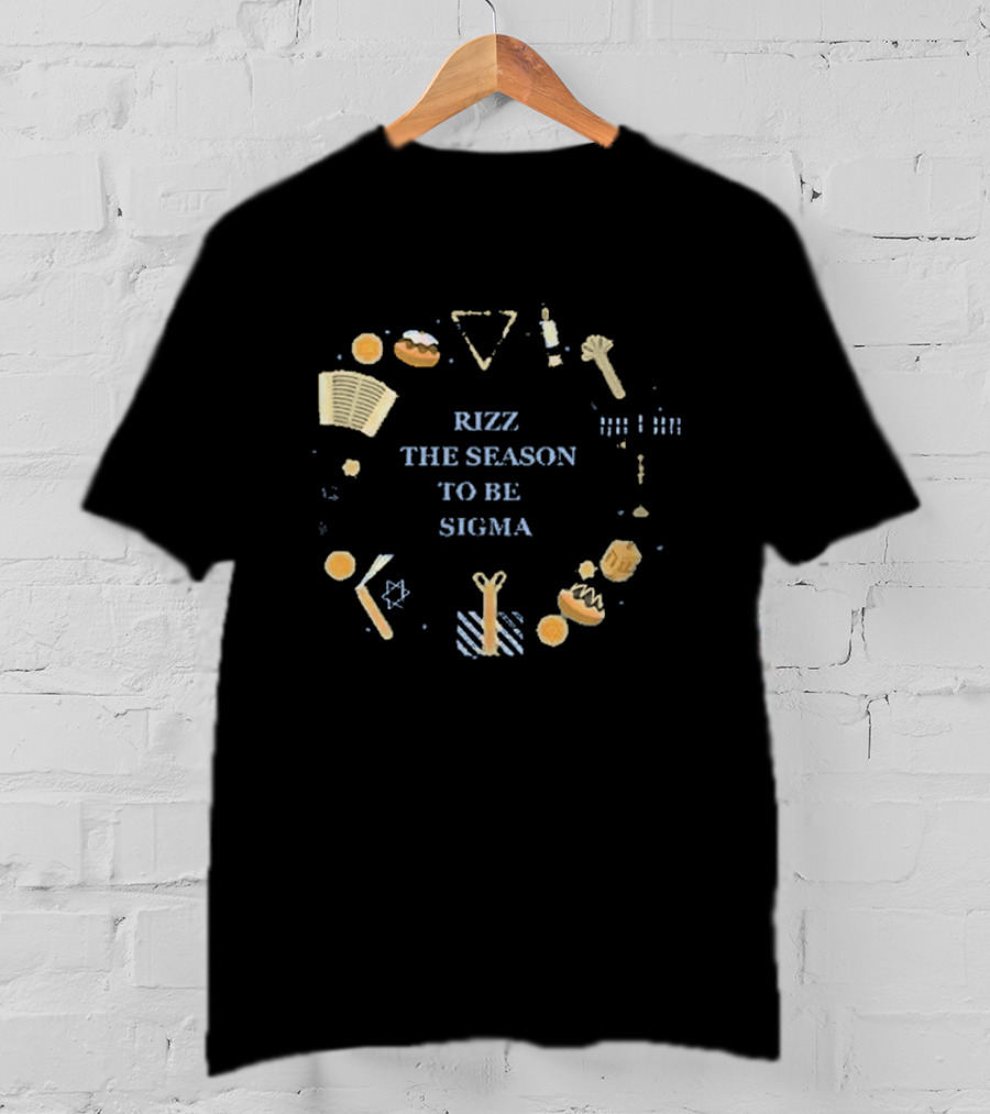 Rizz The Season To Be Sigma Hanukkah Inspired Icons And Holiday Symbols T-Shirt