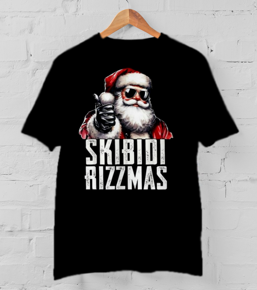 Skibidi Rizzmas Santa Claus Charisma Cool Christmas Rizz Kid T-Shirt