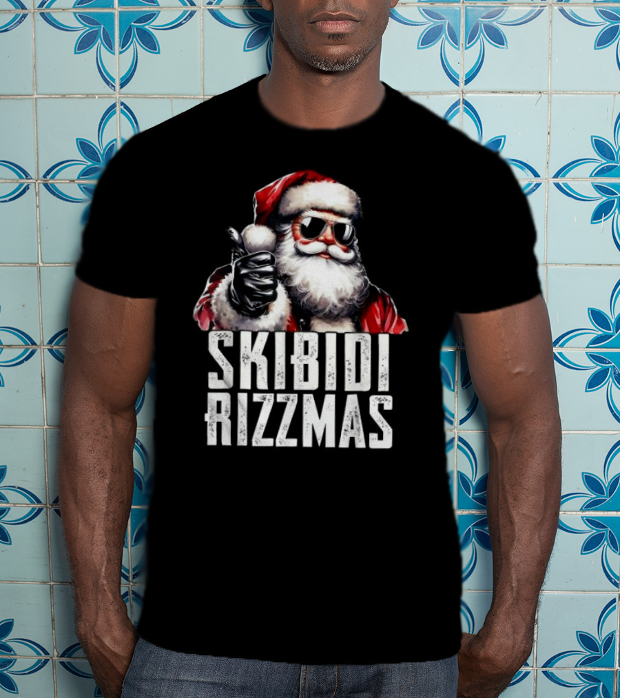 Skibidi Rizzmas Santa Claus Charisma Cool Christmas Rizz Kid T-Shirt