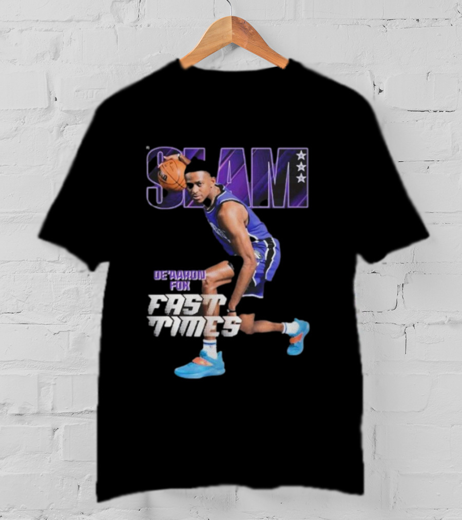 Slam De’aaron Fox Fast Times Basketball Star Dribbling Action T-Shirt