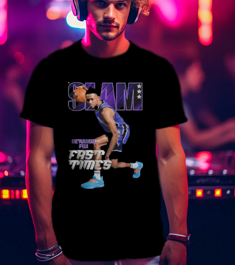 Slam De’aaron Fox Fast Times Basketball Star Dribbling Action T-Shirt
