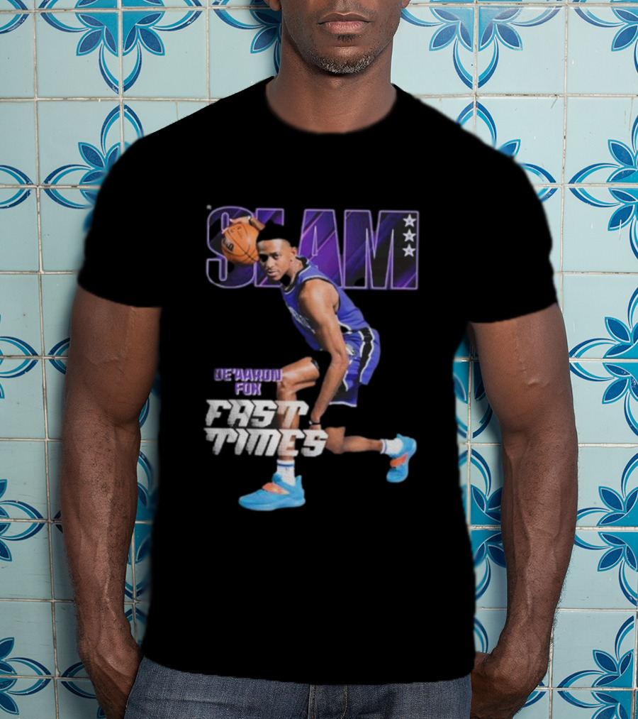 Slam De’aaron Fox Fast Times Basketball Star Dribbling Action T-Shirt