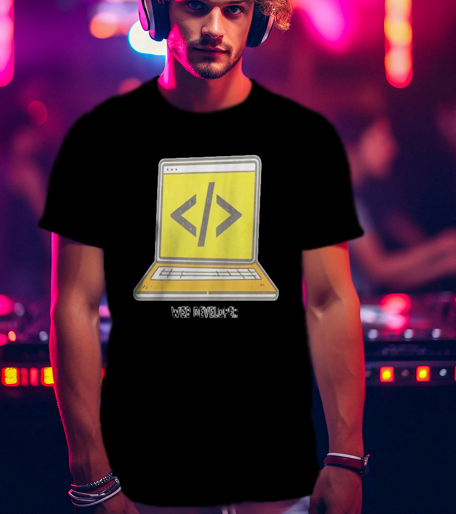 Web Developer Laptop Code Symbol Professional Occupation T-Shirt