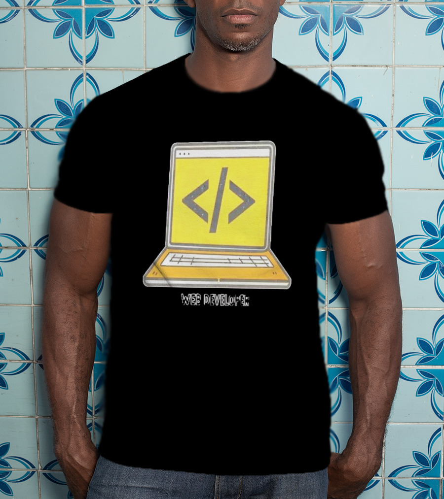 Web Developer Laptop Code Symbol Professional Occupation T-Shirt