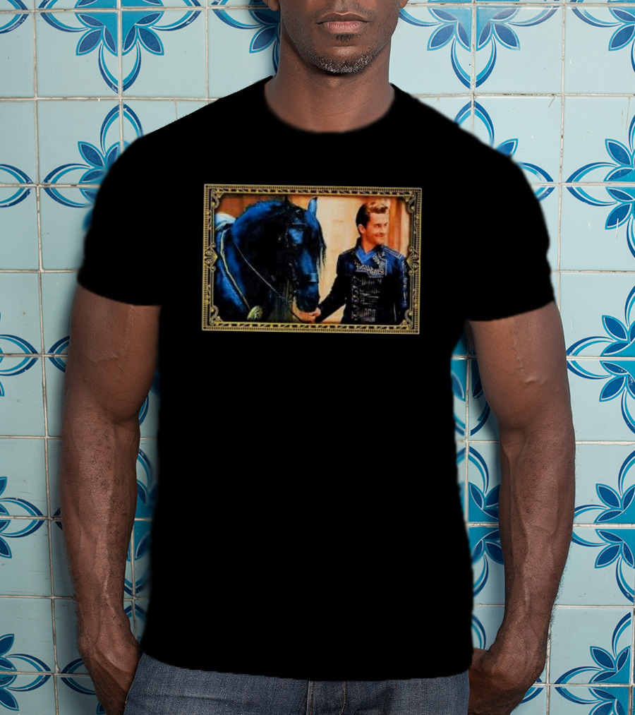 Wicked Fiyero Frame With Dark Horse And Male Figure In Ornate Border T-Shirt