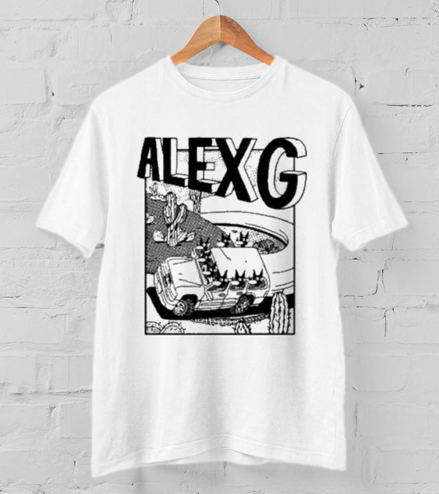 Alex G Car Road Adventure Cactus Desert Scene T-Shirt