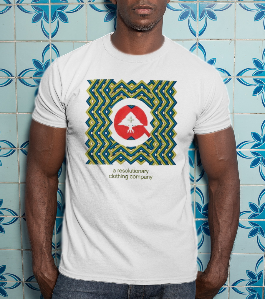 Tribesmen Cycle A Resolutionary Clothing Company Bold Geometric Pattern With Red White T-Shirt