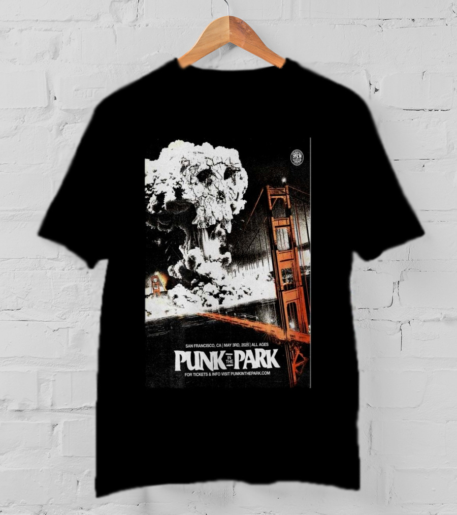 Punk In The Park San Francisco May 3 2025 Golden Gate Explosive Skull Event T-Shirt