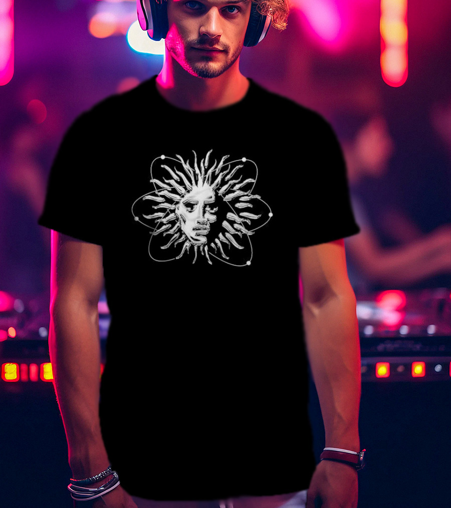 V Atom Sun Face T-Shirt