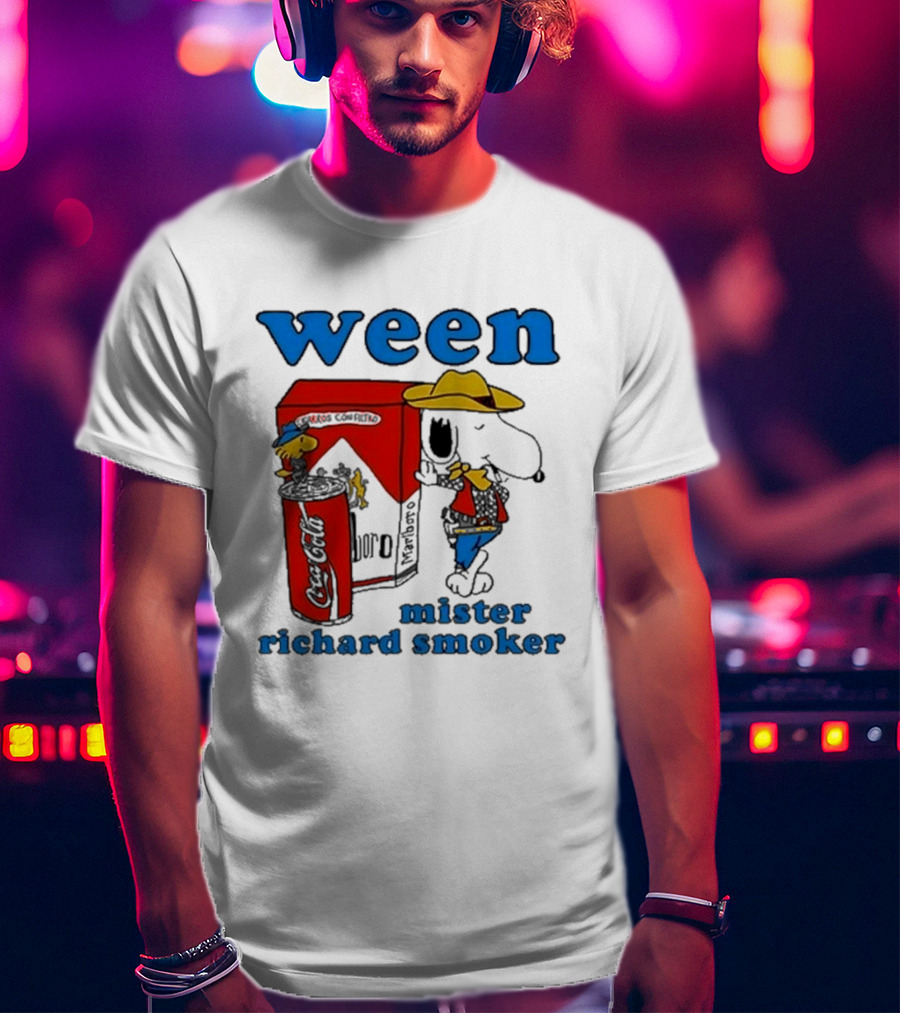 Ween Mister Richard Smoker Snoopy Coca-Cola Marlboro T-Shirt