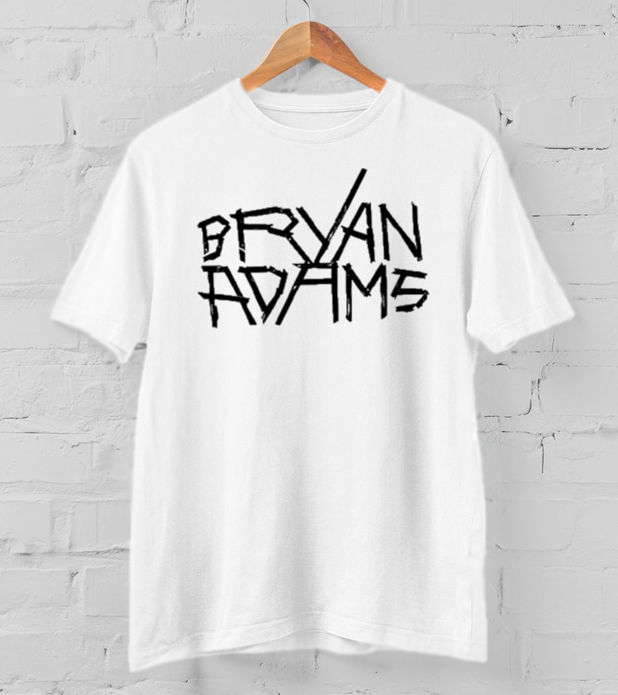 BRYAN ADAMS Logo Messy Happy Text T-Shirt
