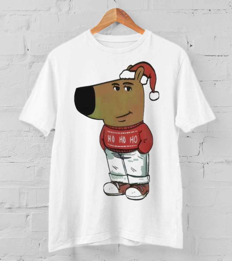 Ho Ho Ho Chill Guy Dog Christmas T-Shirt