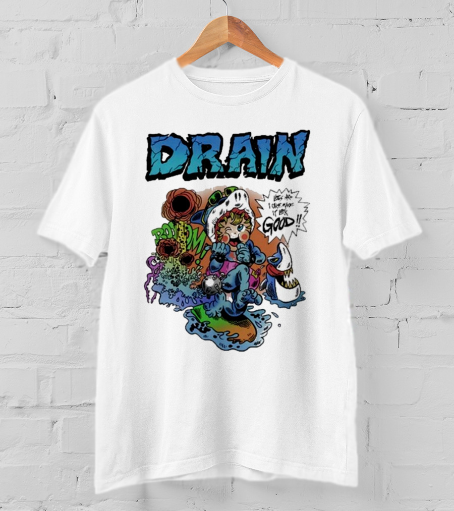 DRAIN Life's Hard But I Got It Good Skater Duck Bombs T-Shirt