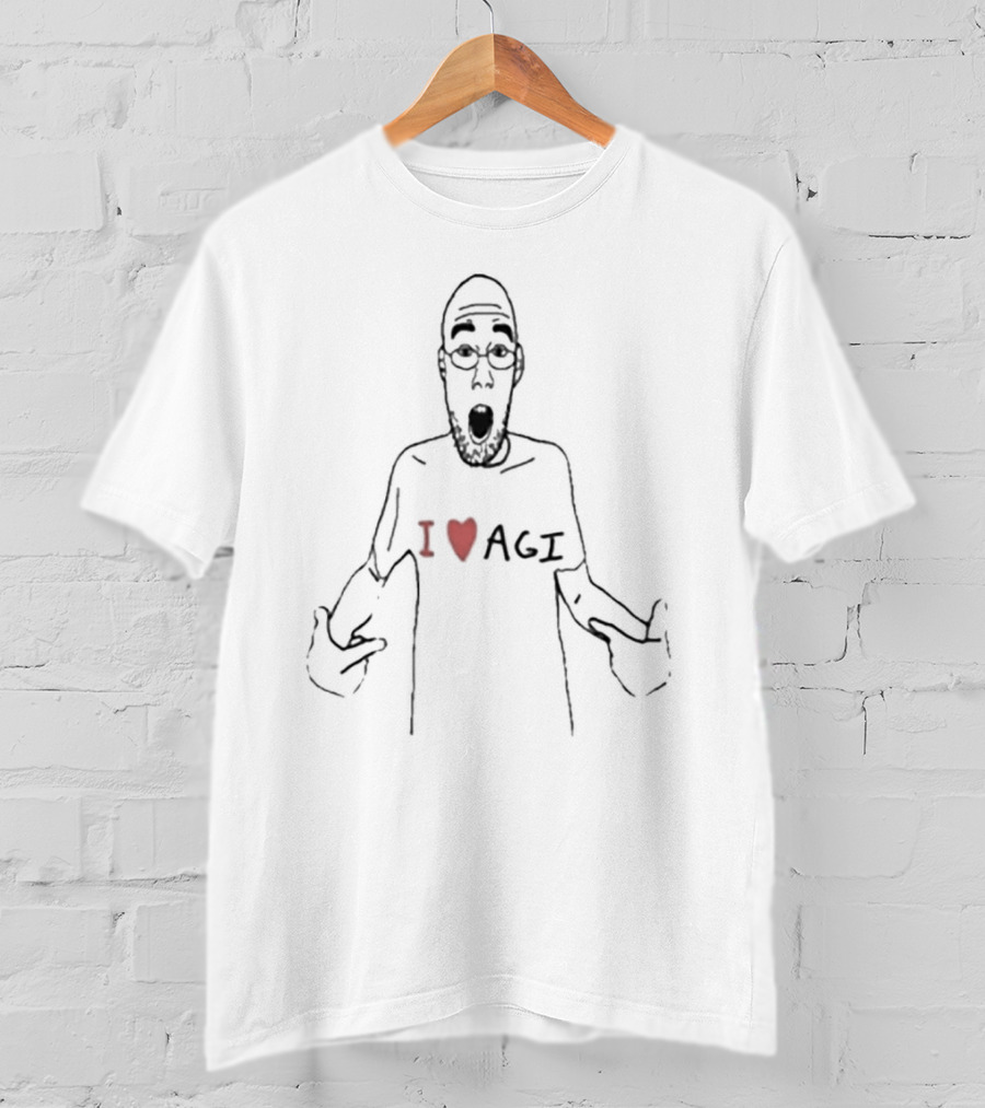 I Love AGI Surprised Cartoon Character T-Shirt