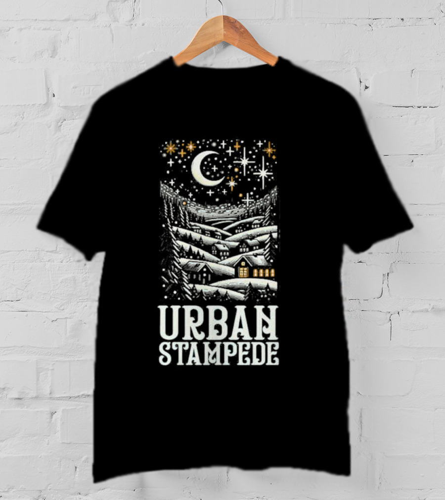 Urban Stampede Night Sky Village Lunar Stars T-Shirt