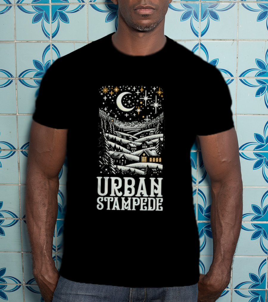 Urban Stampede Night Sky Village Lunar Stars T-Shirt