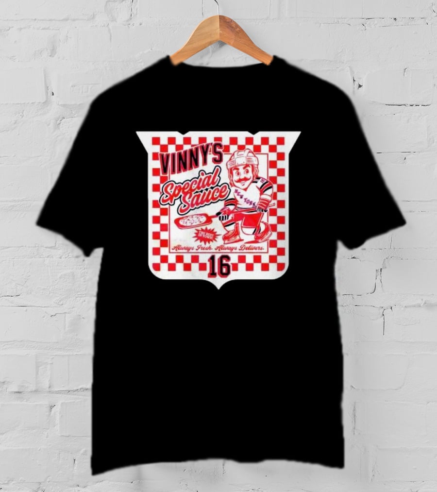 Vinny's Special Sauce Always Fresh Always Delivers New York Hockey 16 T-Shirt