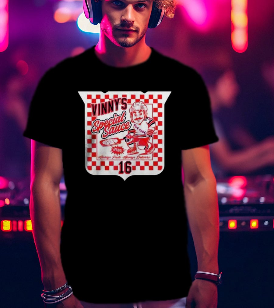 Vinny's Special Sauce Always Fresh Always Delivers New York Hockey 16 T-Shirt