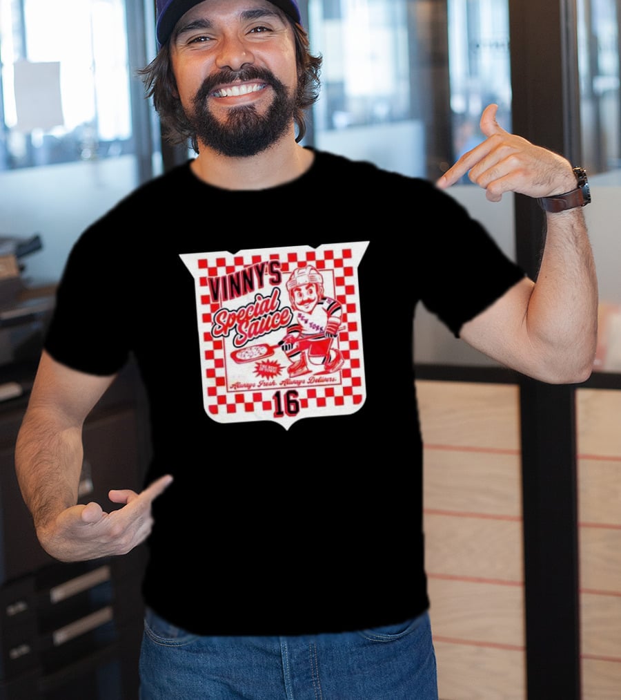 Vinny's Special Sauce Always Fresh Always Delivers New York Hockey 16 T-Shirt
