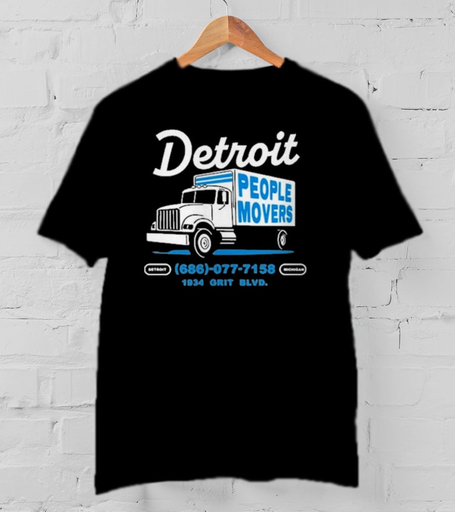 Detroit Michigan People Movers 686 077 7158 1934 Grit BLVD T-Shirt