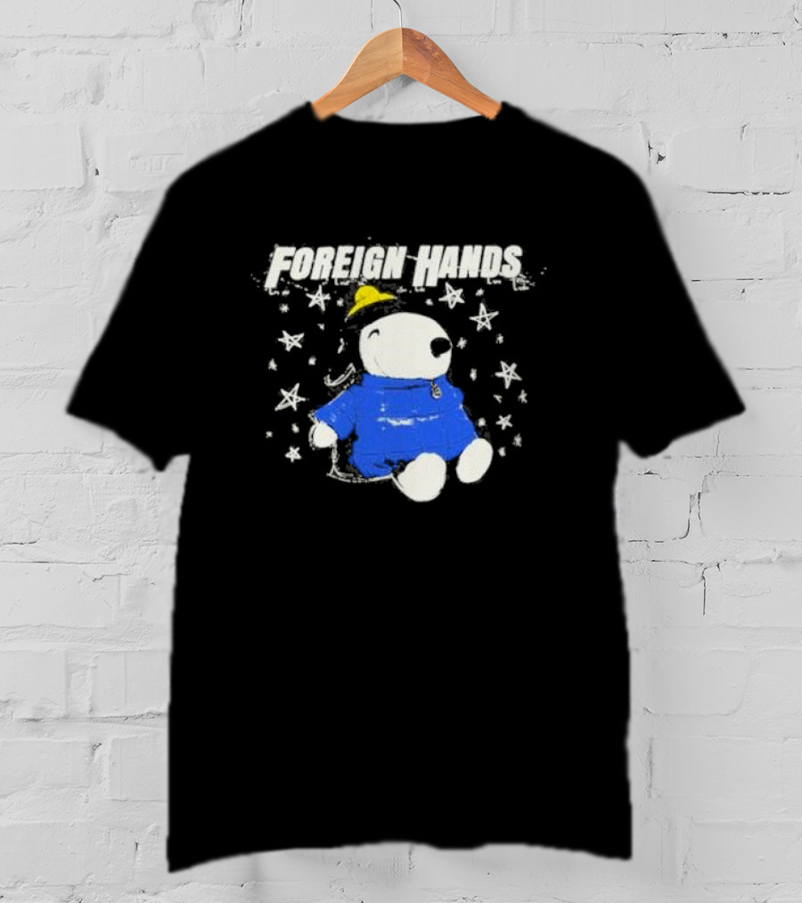 Foreign Hands Snoopy In Blue With Stars And Yellow Hat T-Shirt