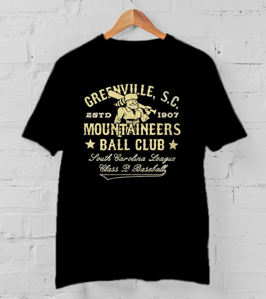 Greenville SC Estd 1907 Mountaineers Ball Club South Carolina League Class D Baseball T-Shirt