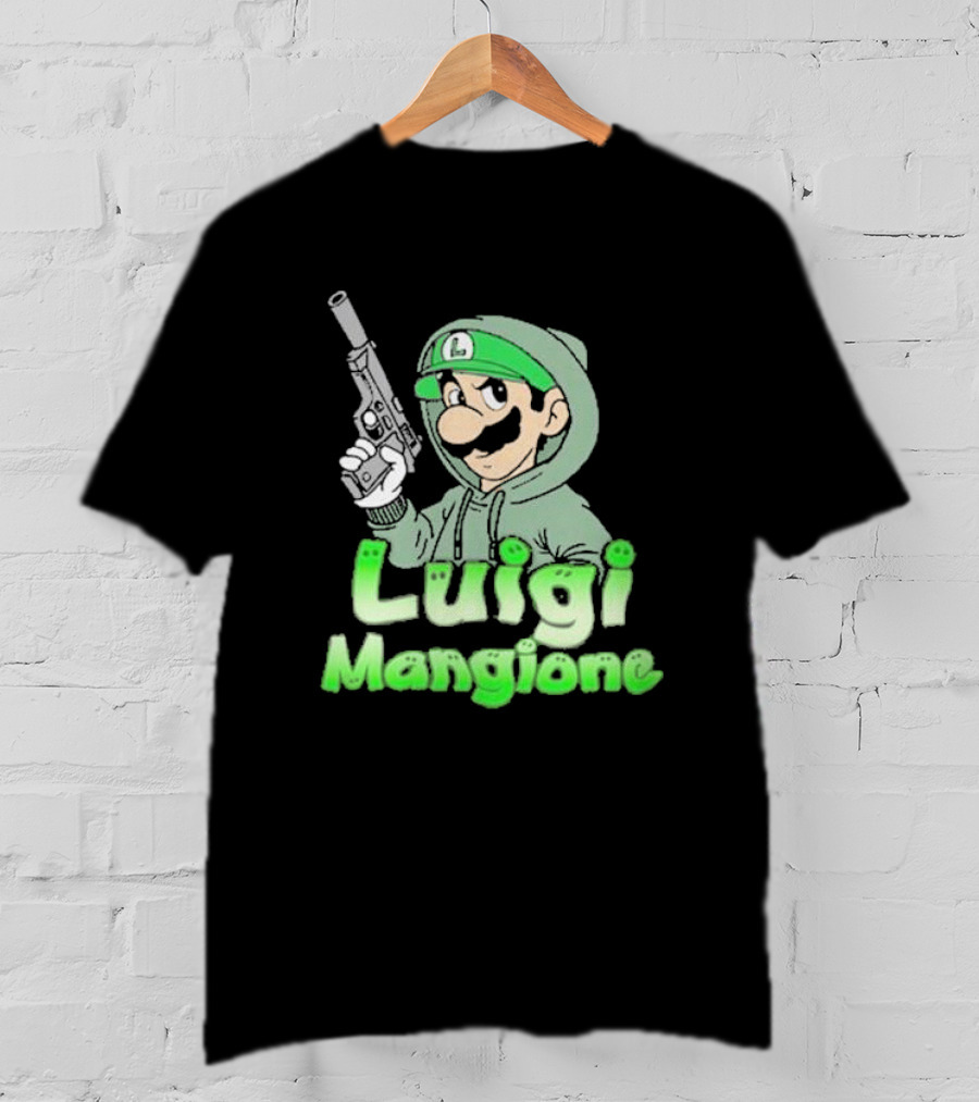 Luigi Mangione Hoodie Gun Character Mashup T-Shirt