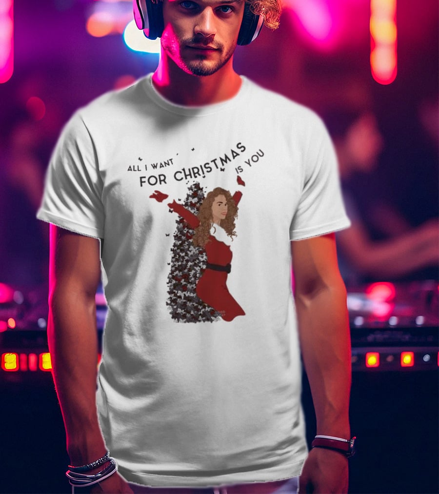 All I Want For Christmas Is You Mariah Carey Butterfly Holiday T-Shirt