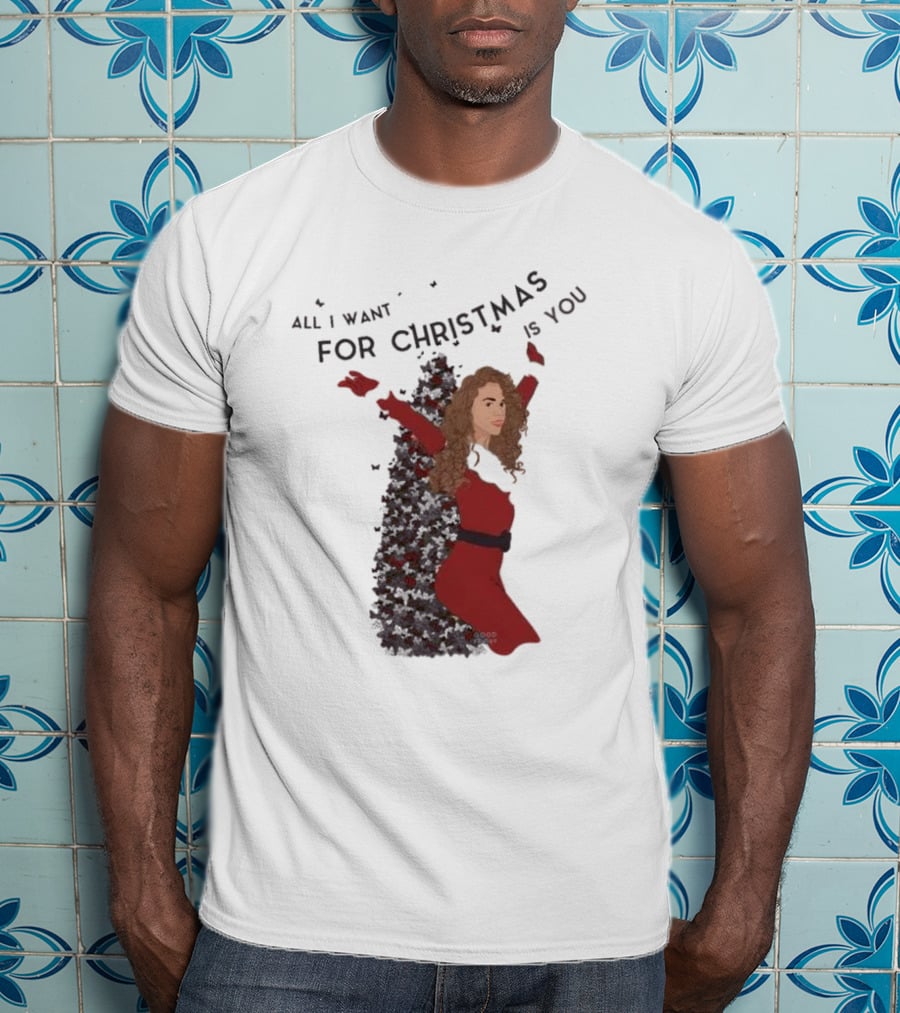 All I Want For Christmas Is You Mariah Carey Butterfly Holiday T-Shirt