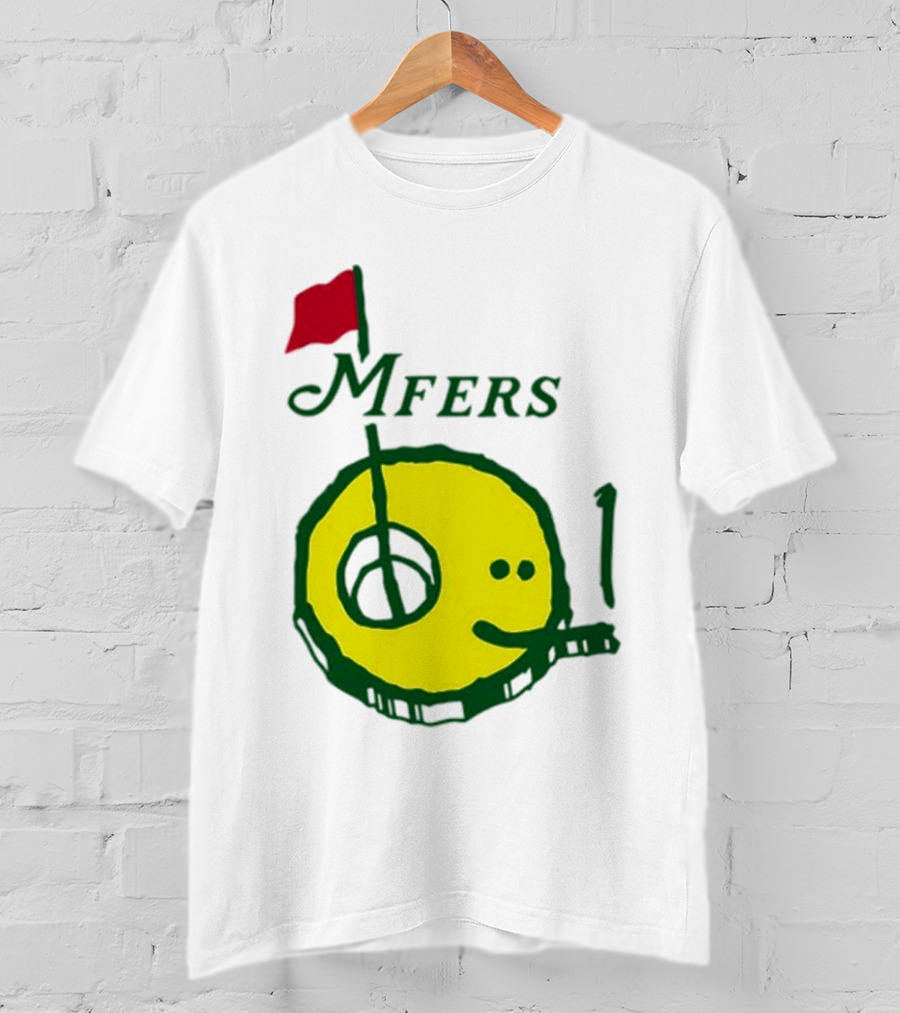 Mfers Sartosh Pitito Golf Flag Yellow Face T-Shirt