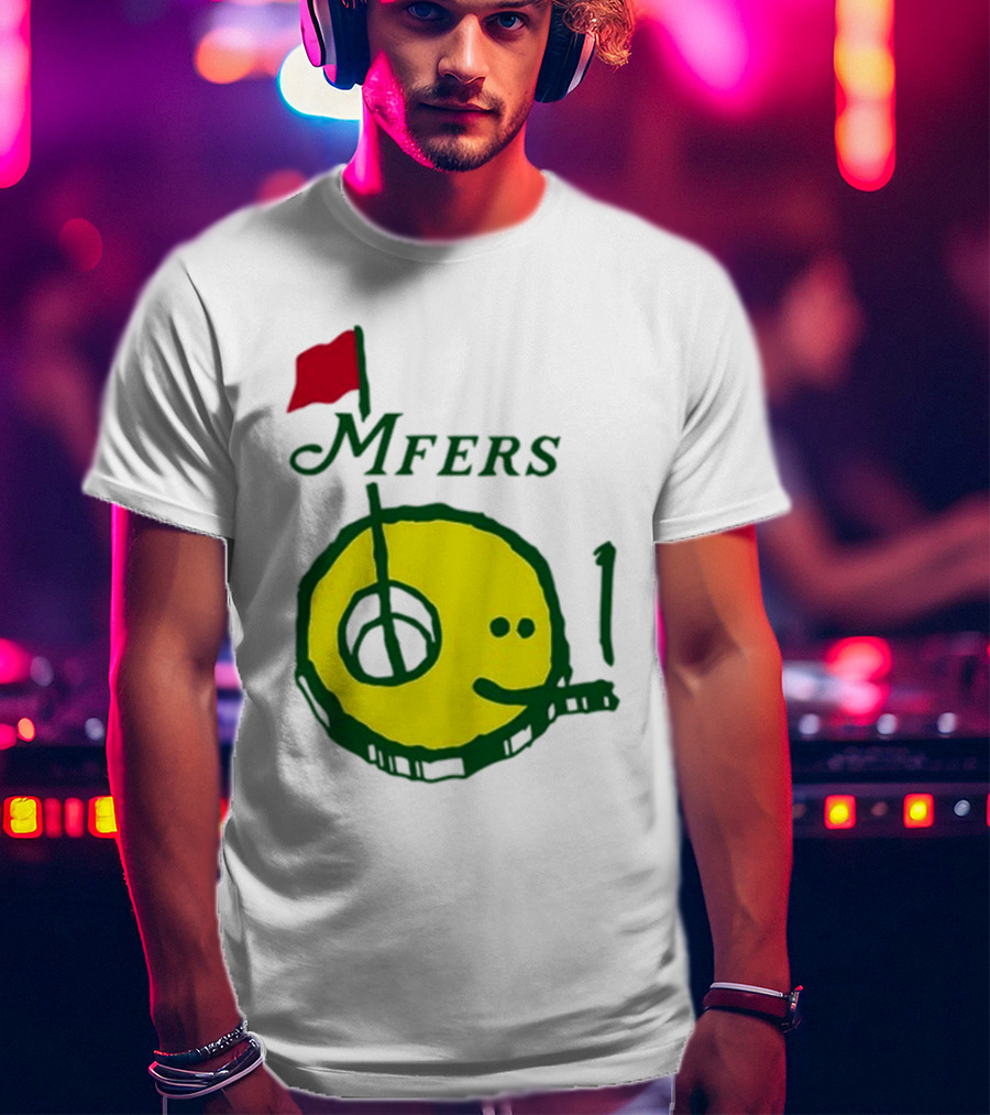 Mfers Sartosh Pitito Golf Flag Yellow Face T-Shirt