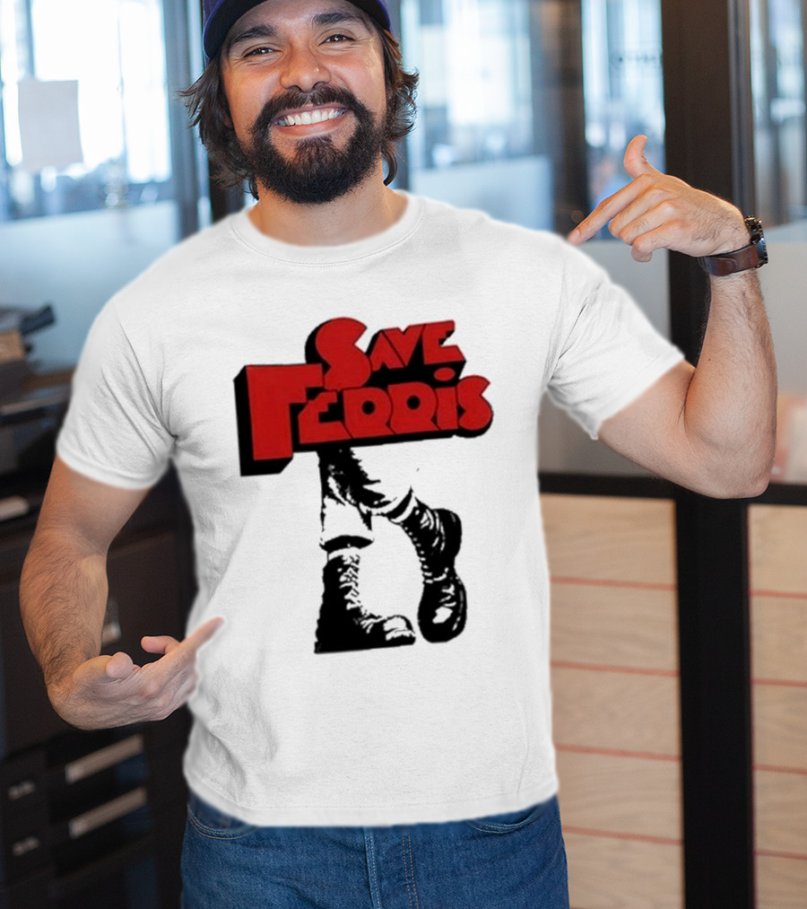 Save Ferris Punk Boots Iconic Style Ferris Bueller's Day Off T-Shirt