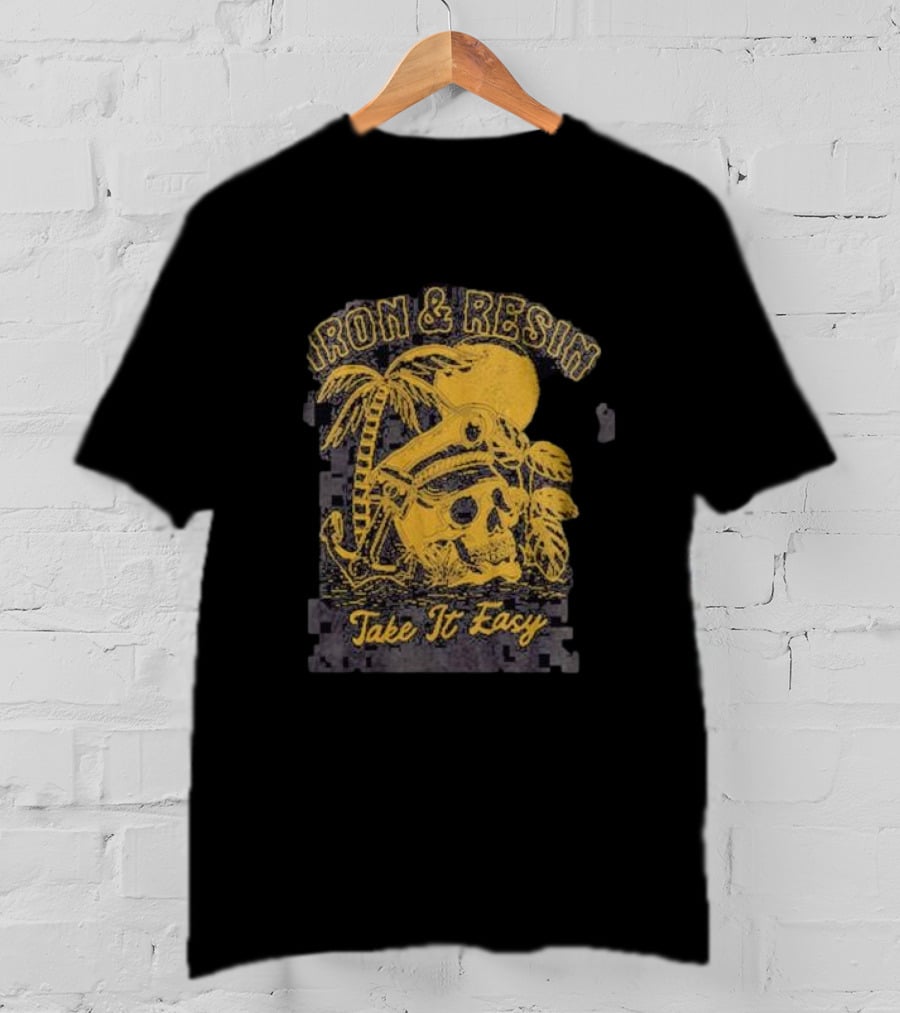 Iron And Resin Take It Easy Skull Palm Sunset T-Shirt