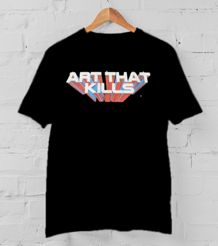 Art That Kills Gallery Dept Vintage Style Retro 3D Text T-Shirt