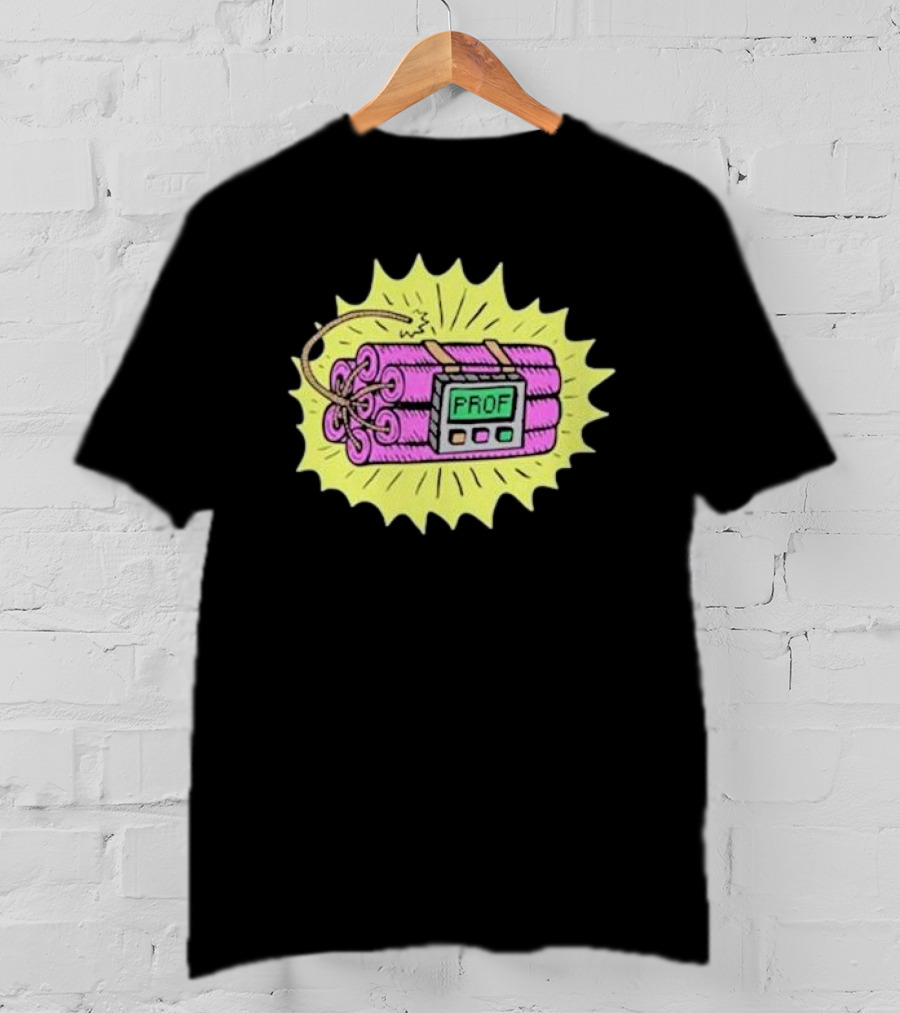 Prof Dynamite Cartoon Bomb Graphic T-Shirt