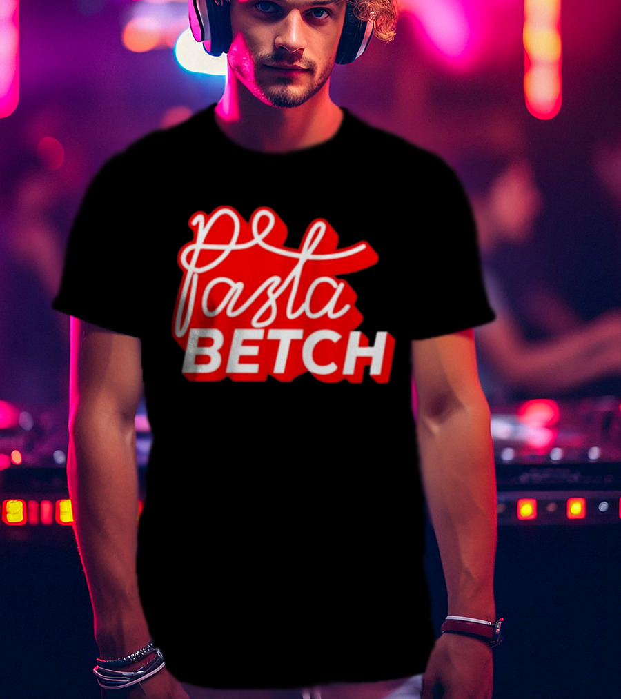 ITSQCP Pasta Betch Red And White Bold Script T-Shirt