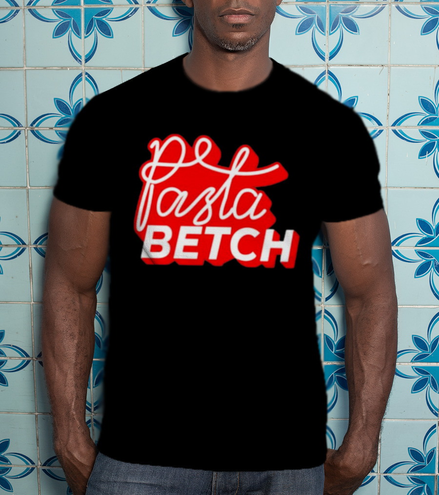 ITSQCP Pasta Betch Red And White Bold Script T-Shirt